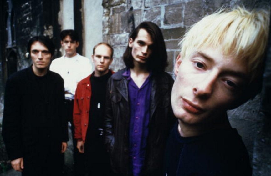 Radiohead at Gloucester, 1994.  Photo by Kevin Cummins.