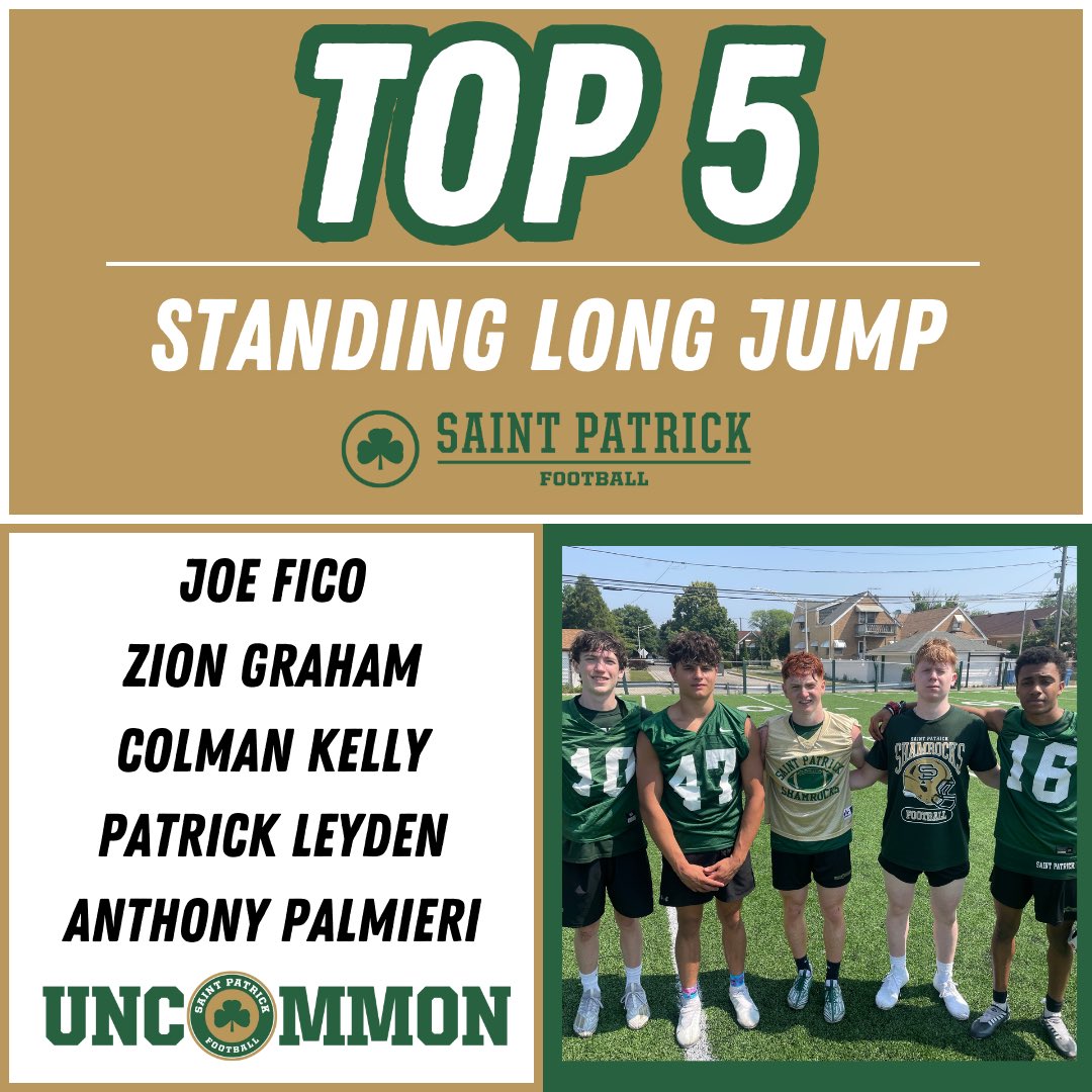 Congrats to the Top 5 Rocks for getting the best Standing Long Jump in the program 💪🏻🏈☘️ #ShamrockPride #Uncommon