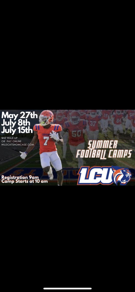 2 more Camps! Come showcase in front of our Staff! July 8th/15th 🗓️ 
🔷🔶 #Focused #ClawsUp 

wildcatshowcase.com