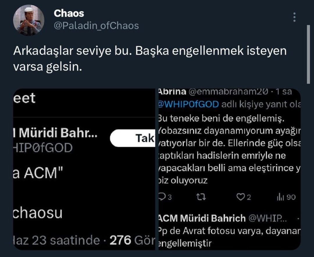 Chaos Hazretleri bizi hedef göstermiş. Teşekkürler kardeşim. İnşallah ilerde mürtedim diye ölüm fetvamı da yayınlarsın. Alışığız biz ezilmeye siz devam edin..