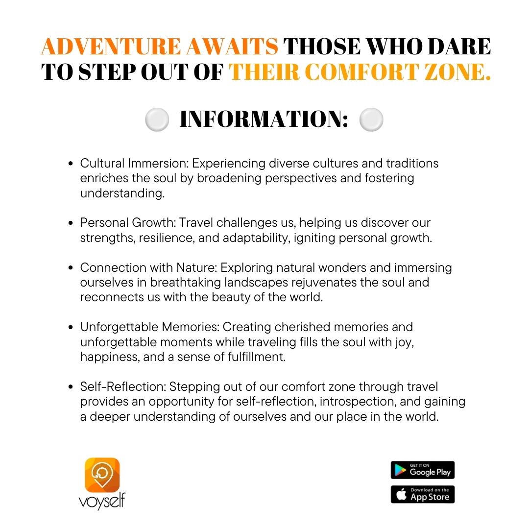 voyself's tweet image. Travel sparks the soul by immersing us in diverse cultures, igniting personal growth, reconnecting us with nature, creating cherished memories, and fostering self-reflection.

Go places with us: voyself.com
.
#TravelEnriches #SoulfulJourney #CulturalExploration