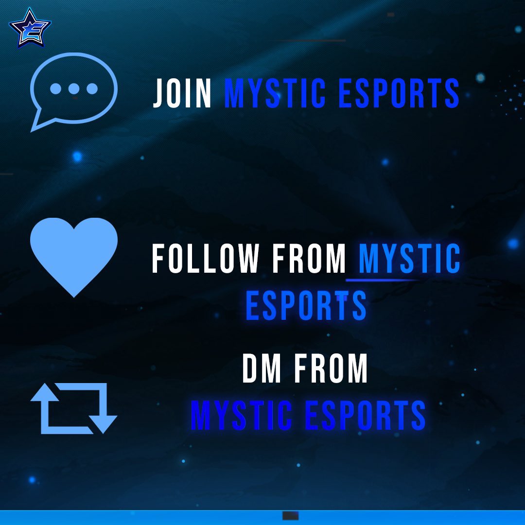 MysticEsportsOP's tweet photo. The first 1,000 people to interact with this tweet will get a surprise… 🎁🌟 https://t.co/ajOAFBkIGf