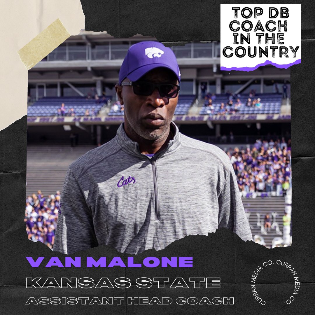 🏈 <a href="/VanBMalone3rd/">K-State Coach Van B Malone</a> Ranked a Pre-season Top 12 DB Coach in the Country by <a href="/BigGameBoomer/">Big Game Boomer</a> 📈