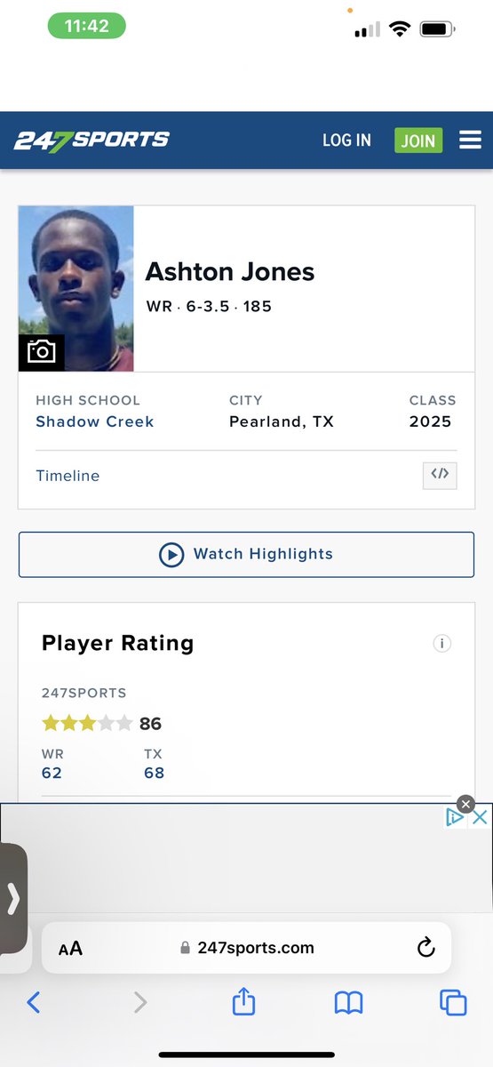 Blessed to be ranked a 3⭐️ on <a href="/247Sports/">247Sports</a>