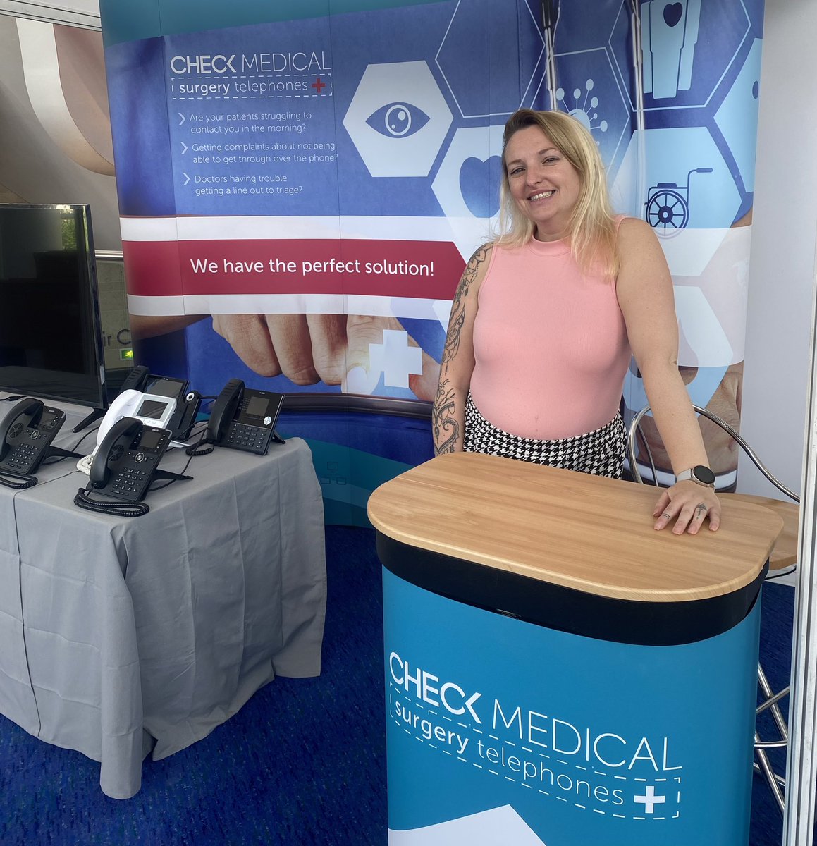 TheCheckGroup's tweet photo. All set up and ready for Management In Practice tmrw. 

Pop along to stand 40 to see #CheckCloud in action, chat about the NHS BPF and grab a bottle of prosecco! 

 #NHS #exhibition #manchester #CheckComms #MIP #prosecco #cloudphone #cloud #summer2023 #BridgewaterHall https://t.co/8DzDSAp8b6