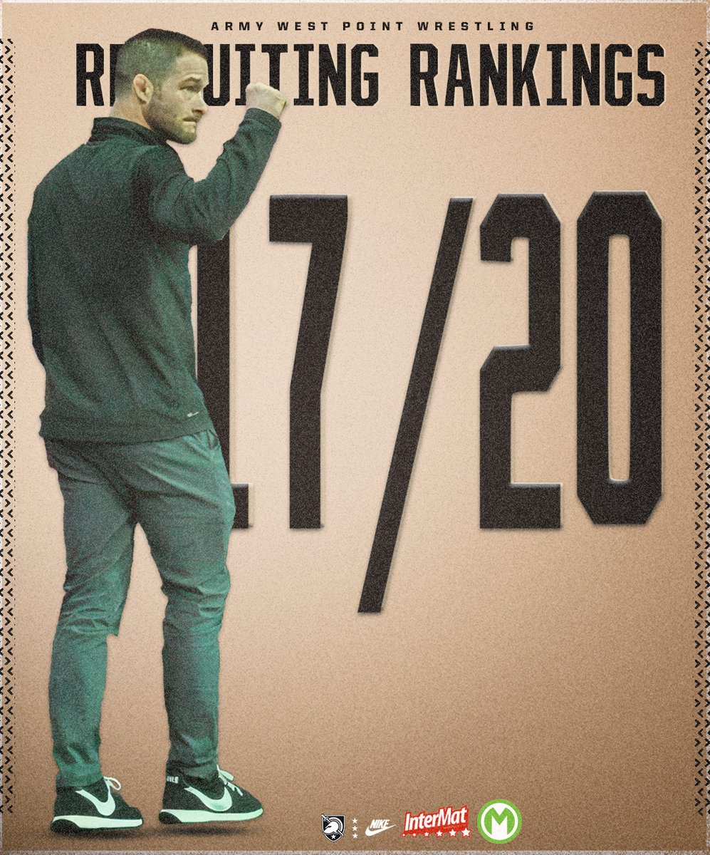 ArmyWP_Wres's tweet photo. Excited for the future‼️ 📈

Army's freshmen class was ranked 17th by @InterMat and 20th in the country by @MatScouts1!! 👏 👏

#GoArmy | #BHAW https://t.co/cBsJunqQn3