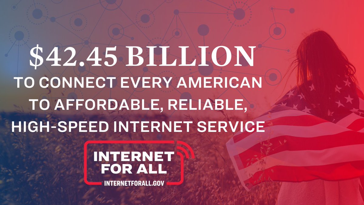 🚨Today, @NTIAgov announced how it will allocate the $42.45 billion in funding under its Broadband Equity, Access, and Deployment Program. This is a big day and brings us one step close to ensuring #InternetForAll and closing the #DigitalDivide! 
internetforall.gov/news-media/bid…