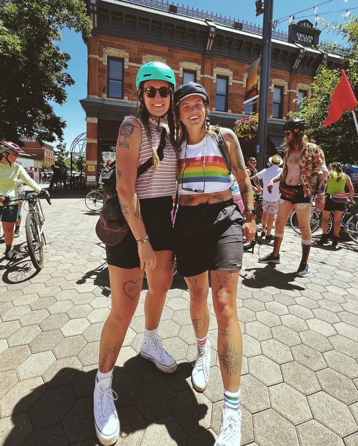 CSU IO <a href="/KelsieLColley/">Kelsie L. Colley (she/her)</a> in the Fort Collins Pride Ride! 🚲 🏳️‍🌈 #SIOPpride