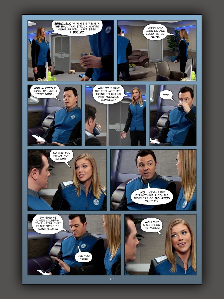 Page 218 of #TheOrvilleInked. Ed and Kelly discuss the dangers of high-velocity golf balls.

Read more:  fibblesnork.com/TheOrville/Ink…

#TheOrville @SethMacFarlane @AdriannePalicki