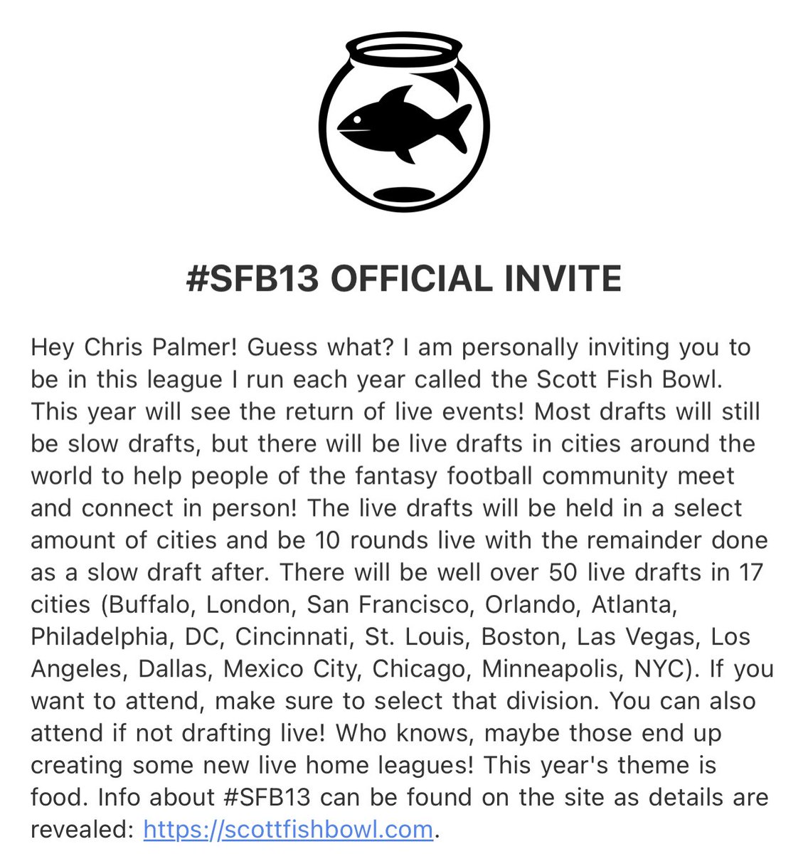 Got my invite #sfb13