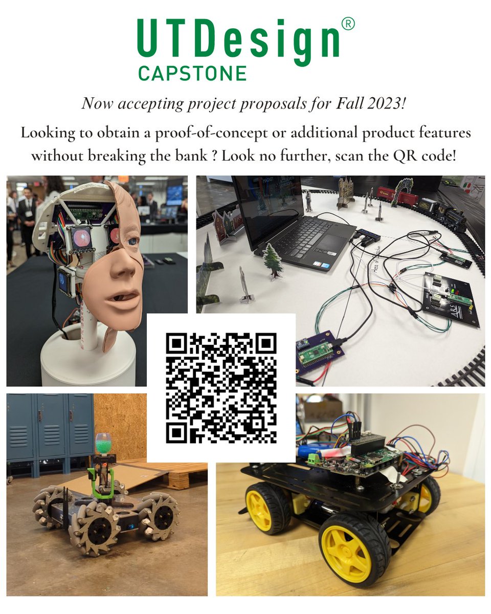 Trusted by over 400 companies, the UTDesign® #capstone program helps senior engineering and computer science students collaborate with industry sponsors to provide solutions to real world challenges.

Visit bit.ly/3CLB9bV and submit a project proposal!
#innovation #UTD