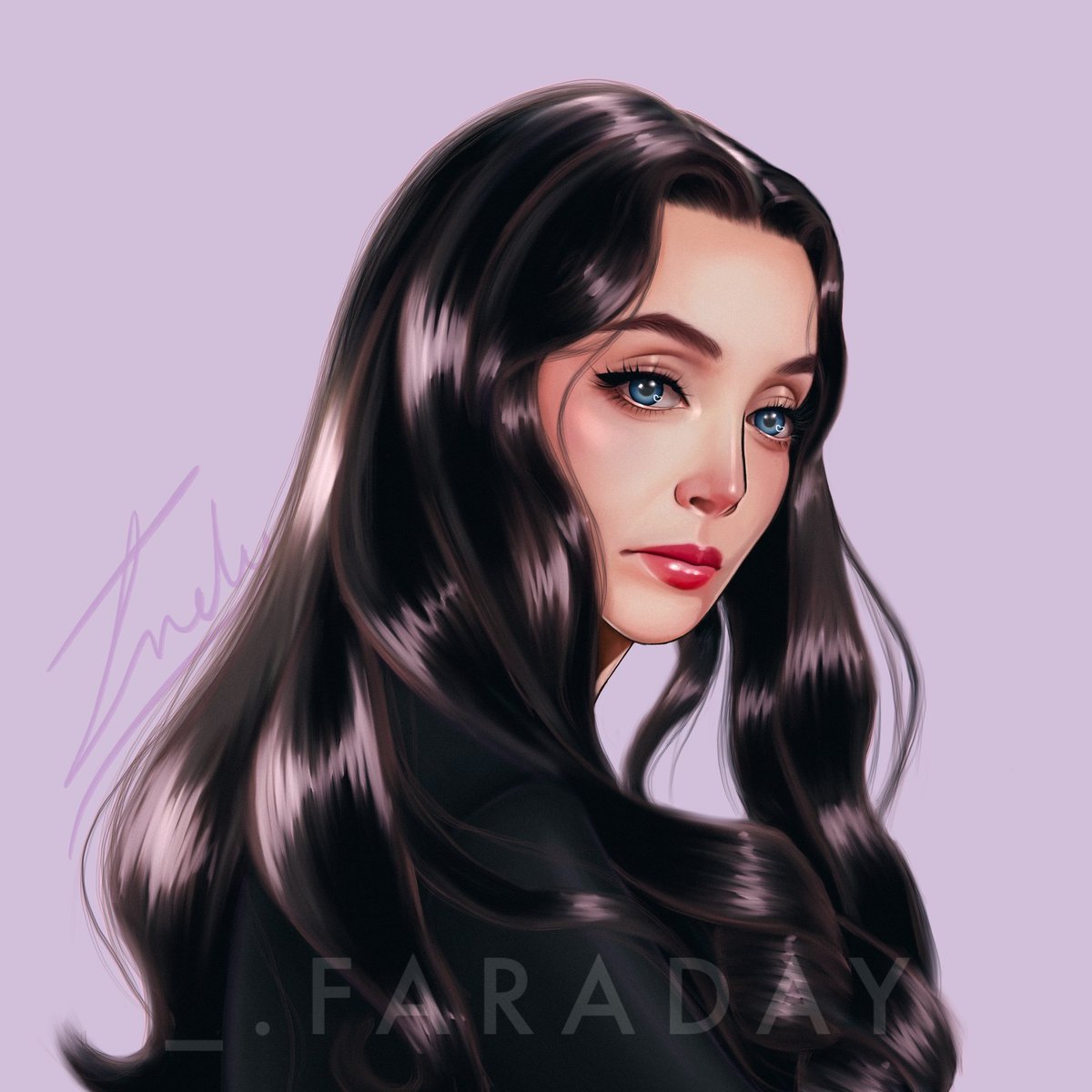 FaradayIndy's tweet photo. Currently drawing Morticia Addam from the 1964/66 tv series. 

This is the first of four WIPS I’ve completed of her so fair.

#AddamsFamily #digitalart #Procreate https://t.co/k47Bjn9k1b