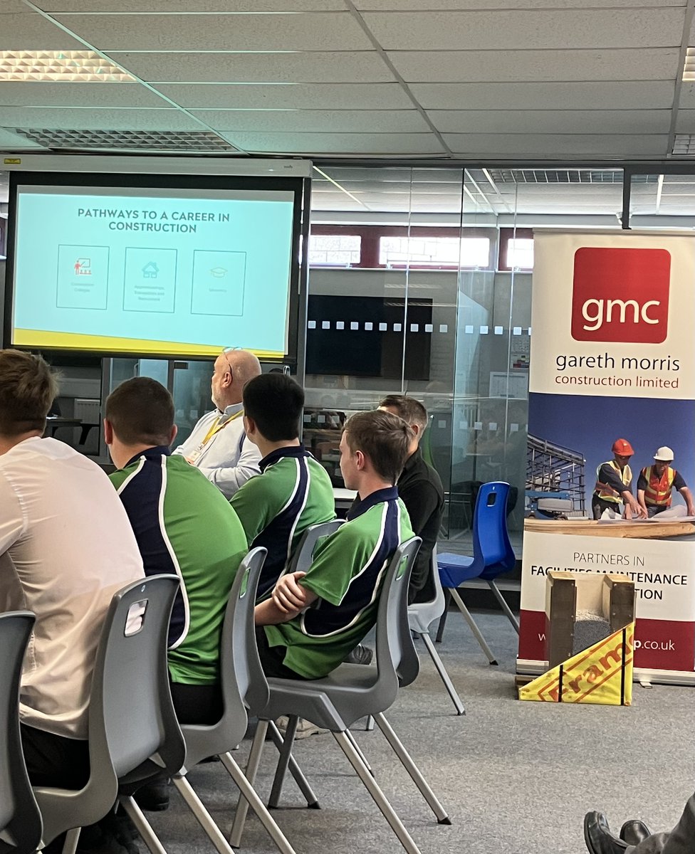 LloydwxmL's tweet photo. Diolch @gmc_group22 and @creatingE for an informative and inspiring presentation for
@YsgMorganLlwyd Year 10 pupils finding out about energy efficiently technology while gaining a valuable insight into career opportunities in the #construction industry https://t.co/sSIwZ1qBG2