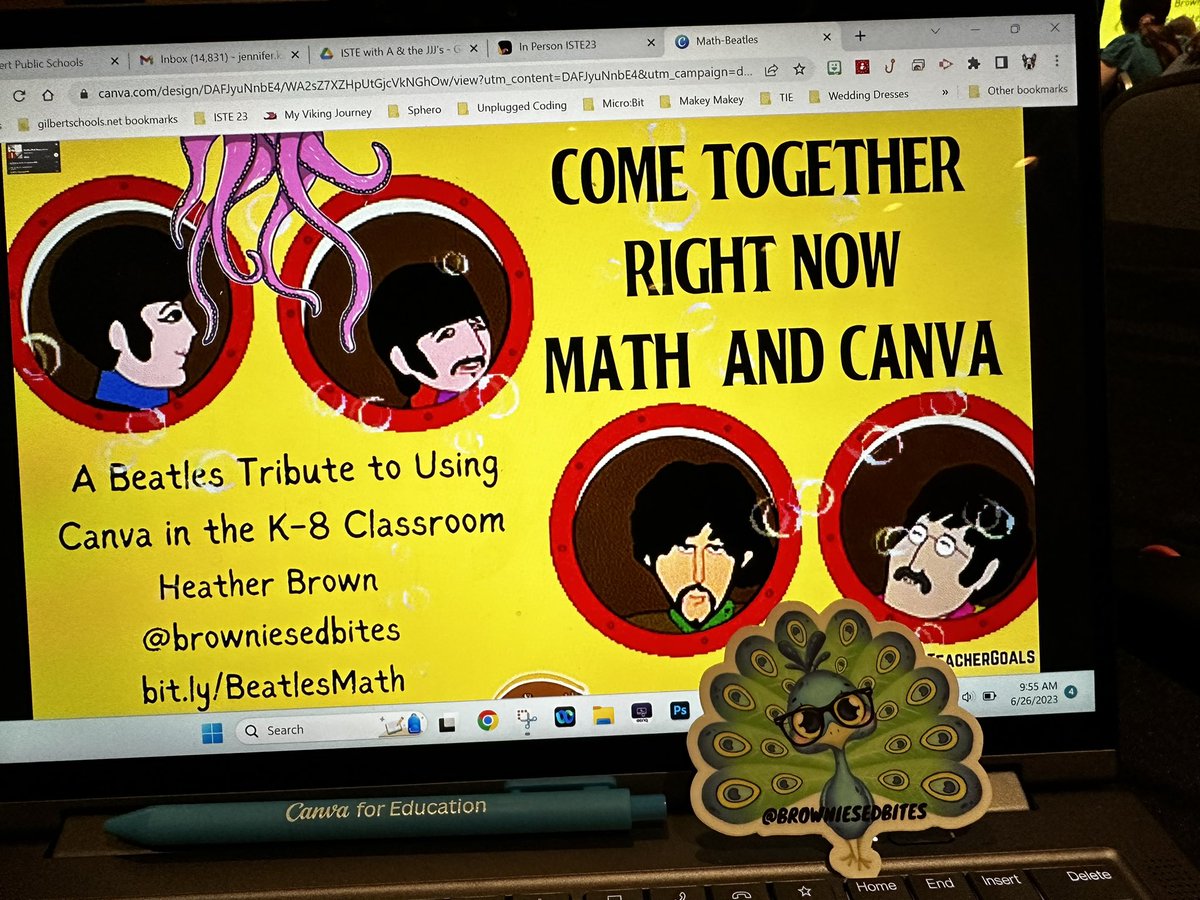 At #ISTELive in Philadelphia!!  Great class!  Come Together Right Now Math and Canva: A Beatles Tribute <a href="/browniesedbites/">Heather Brown</a>