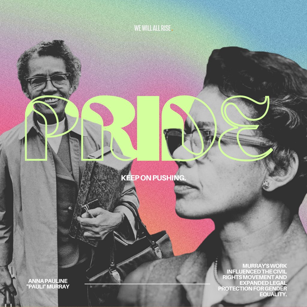 "True community is based upon equality, mutuality, and reciprocity. It affirms the richness of individual diversity as well as the common human ties that bind us together."

— Pauli Murray

#wewillallrise #pridemonth