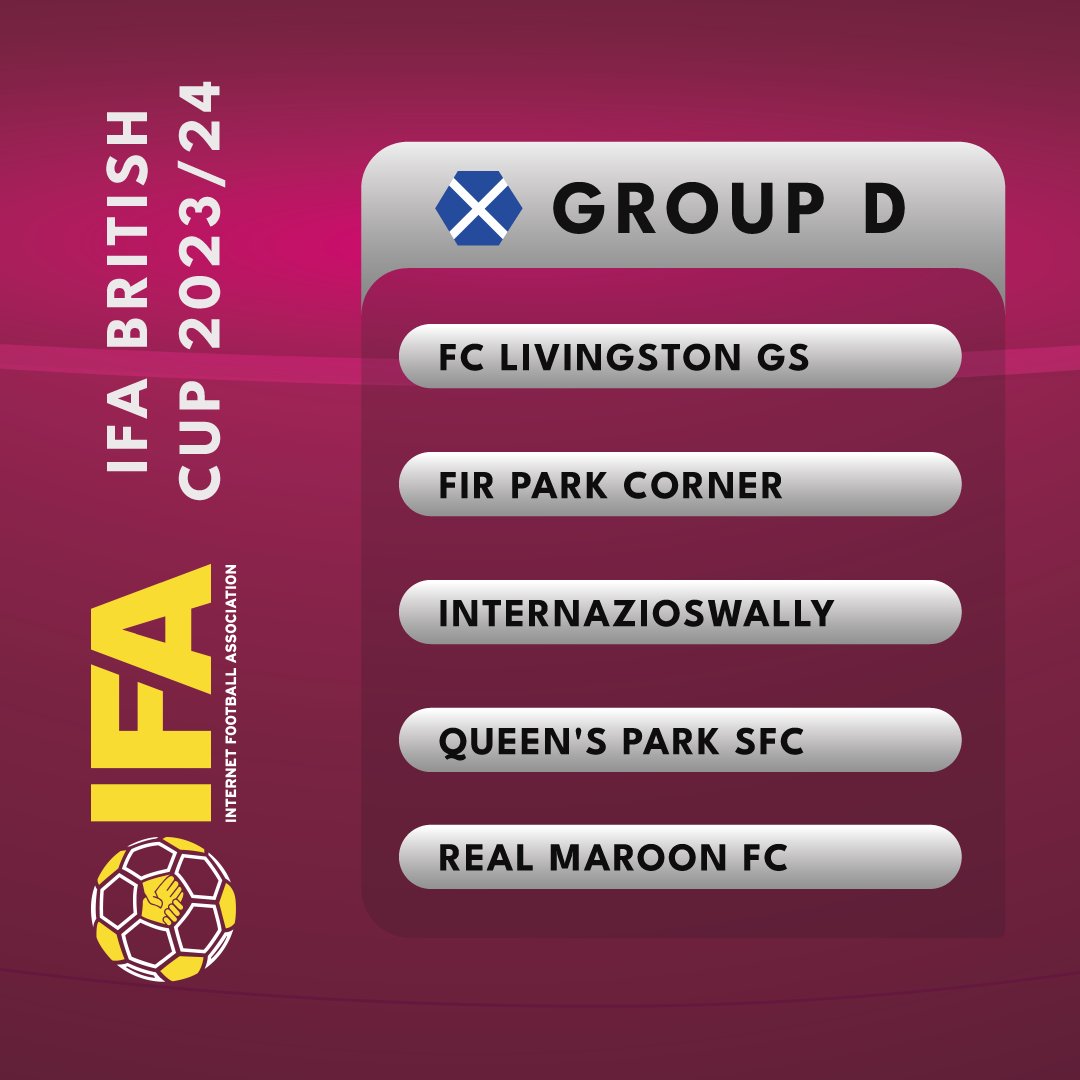 The groups have now been announced for the IFA British Cup 2023/24 and here are they are! We hope all teams are excited to get going! We certainly are...