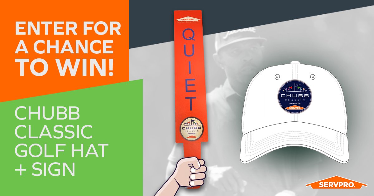 🚨SWEEPSTAKES🚨 Enter for a chance to win a <a href="/ChubbClassic/">Chubb Classic presented by SERVPRO</a> golf hat and quiet sign! To enter, RT this tweet and follow <a href="/SERVPRO/">SERVPRO</a>. #HatSweeps