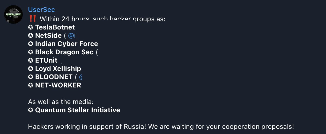 UserSec'in Bear IT Army ile işbirliği