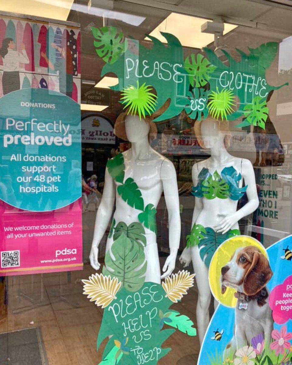 Help - our mannequins are in the nude! 🫣🌿 Many of our #CharityShops across the UK are running extremely low on #donations and would appreciate your support 💕

Locate your nearest shop and find out what you can donate today: pdsa.me/SbRm

(📸 Bury PDSA Charity Shop)