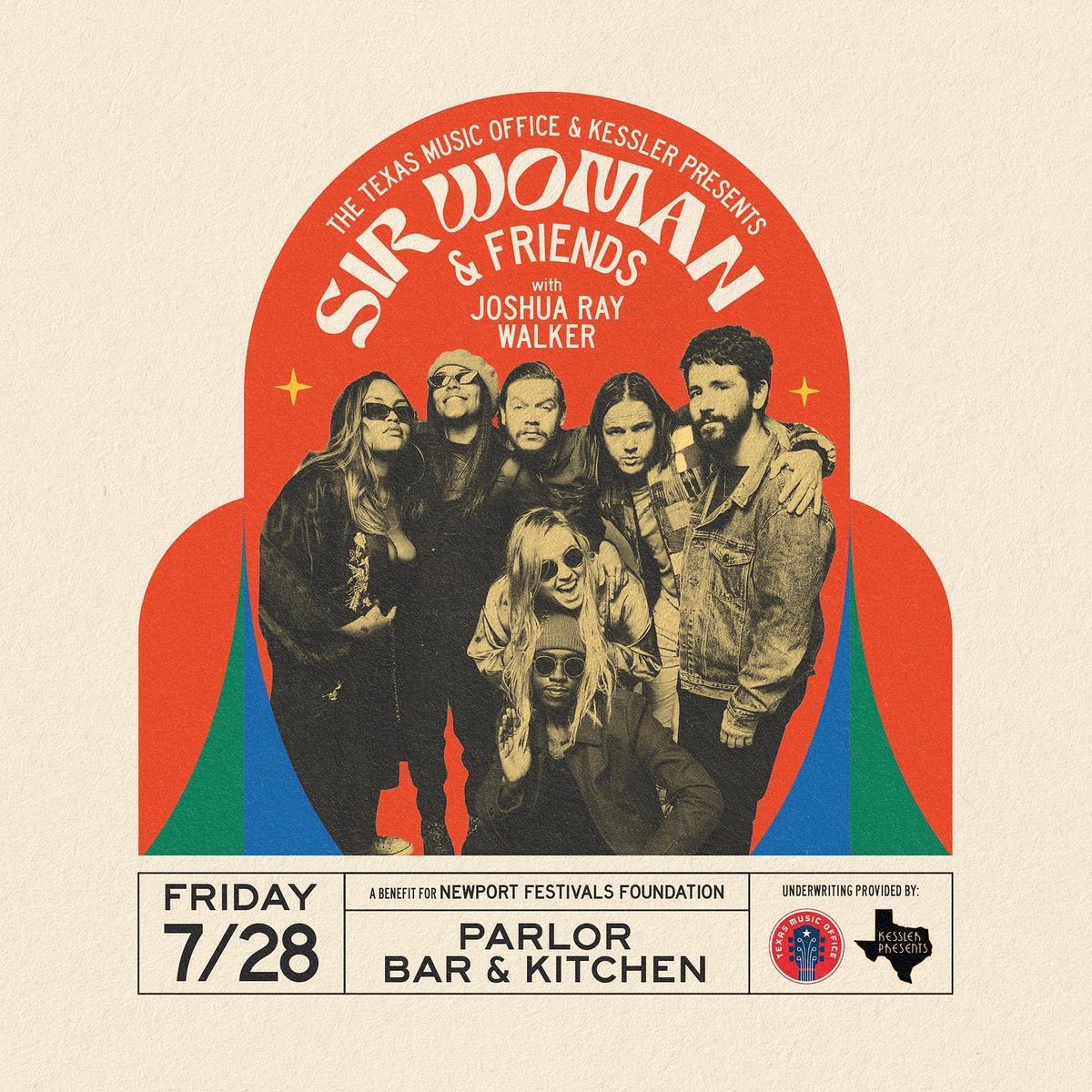 txmusicoffice's tweet photo. Join @txmusicoffice and #KesslerPresents at The Parlor during @Newportfolkfest for 2 nights for @newportfestsorg β @sirwomanmusic & Friends with @raywalkerjoshua on Fri 7/28 & @SGGoodmanKY, @abrahamalexnder, and @theheavyheavyuk on Sat 7/29.
More info: https://t.co/TTfpwhzLAt https://t.co/VJ1MLnrYFp