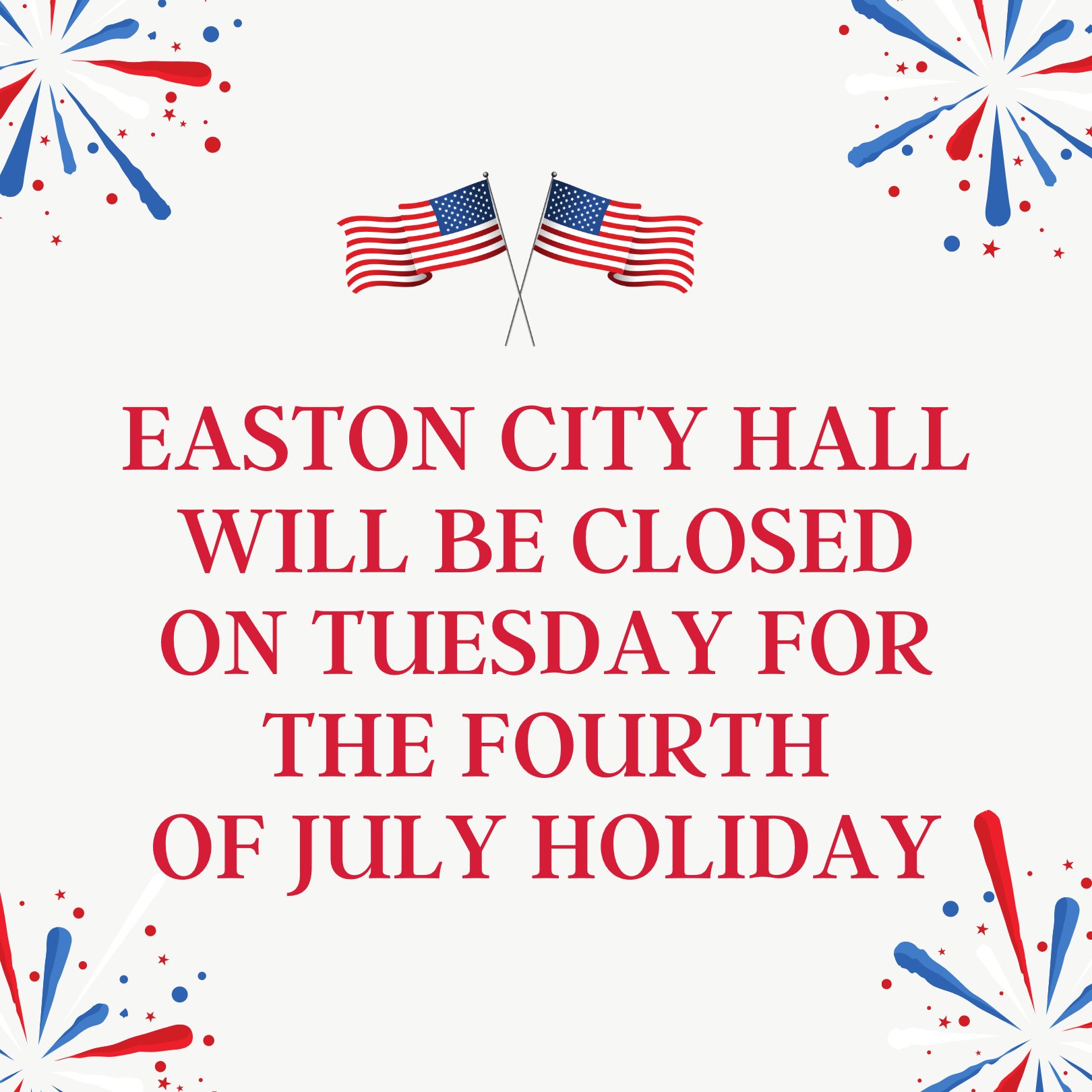 City of Easton PA Official on Twitter "Easton City Hall will be closed