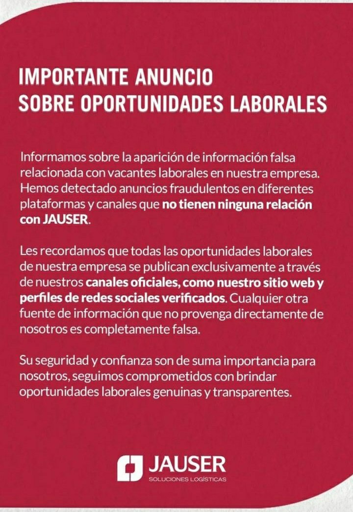 Aparentemente hay anuncios laborales falsos por ahí. 
Siempre advertimos sobre ellos.
Lastimosamente las autoridades no hacen nada al respecto, pero algunas empresas comienzan a pronunciarse.
Ojalá y pronto más empresas tomen medidas similares y las çonsultoras externas también.
