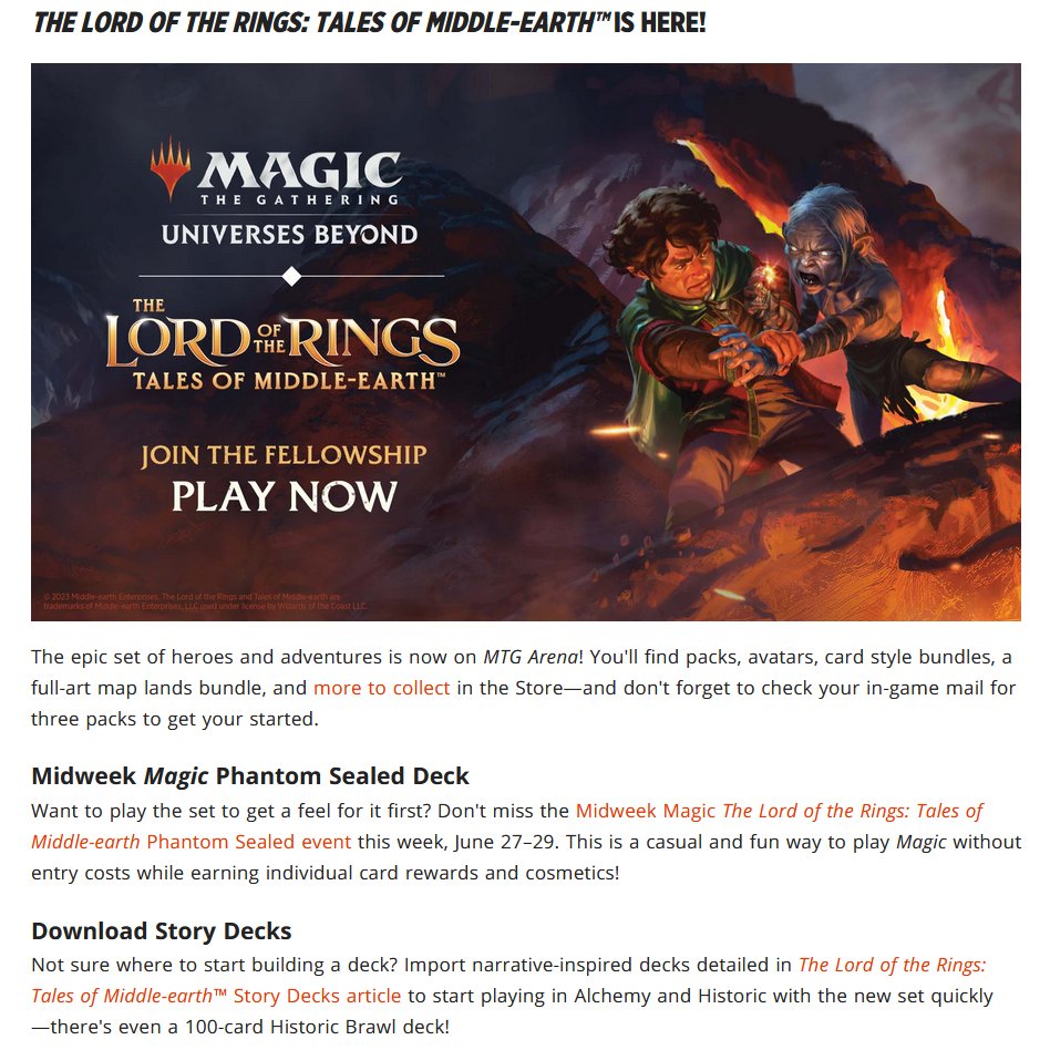 Robert Taylor🔥 on Twitter "MTG Arena Announcements for June 26 mtg 