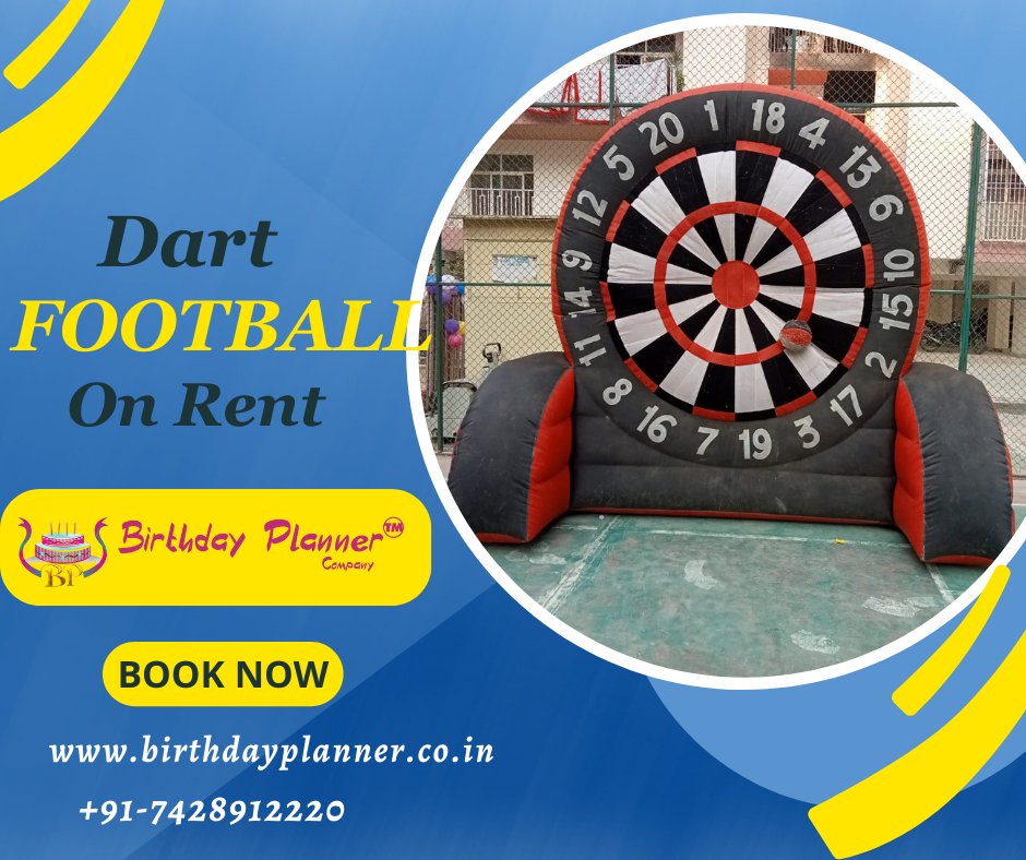 Dart Football On Rent. 
...
for more visit:- birthdayplanner.co.in or contact us:- at +91-7428912220
...
 #birthdayplannercompany #babyshower #themeparty #decoration #games #artist #dart #football