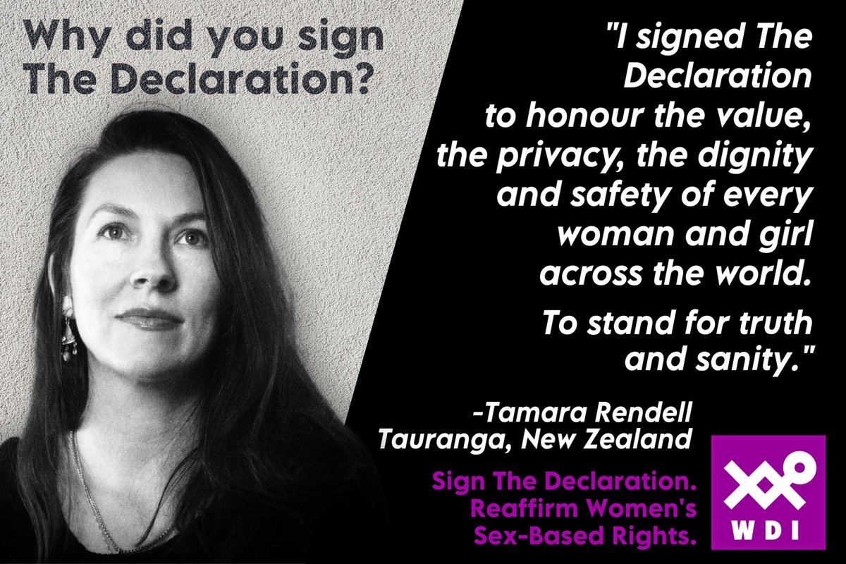 Thank you Tamara for your courage!
#BeTheBillboard!
Signatories, why did you sign the Declaration?
Send 25 words with an image of yourself or something relevant or without an image to campaigns@office.womensdeclaration.com