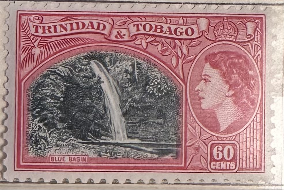 QEII stamp of the day - Trinidad & Tobago definitive, Blue Basin. 

#philately
#stamps
#stampcollecting
#APS_stamps
#CommonWealth 
#thepostalmuseum 
#The_RPSL