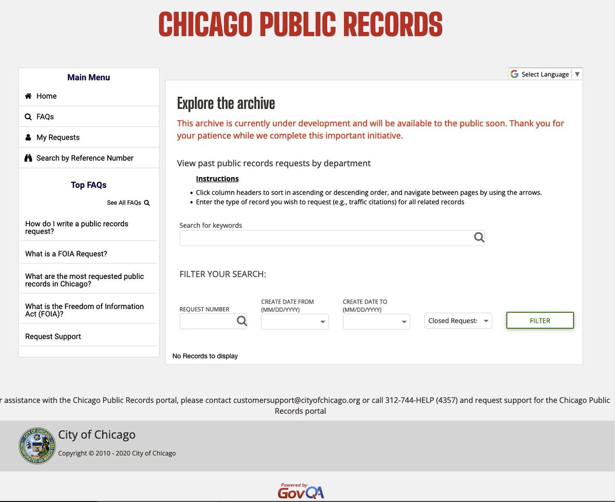 not often I say Chicago needs to step up to Cleveland's level, but: they use the *same* FOIA management software we do (GovQA)

Their public archive lets you download any public records released in response to any request 

 Our public archive is 'under construction'