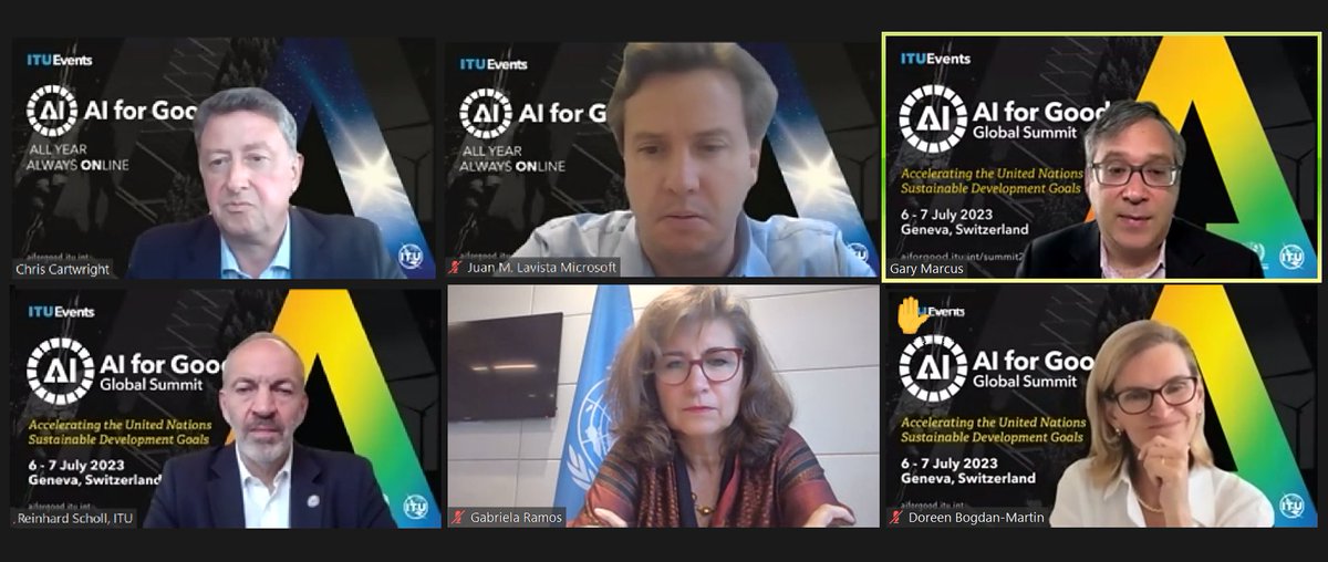 Doreen Bogdan-Martin (@itusecgen) on Twitter photo Next week <a href="/ITU/">Int’l Telecommunication Union</a> will host the timely #AIforGood Summit in Geneva. Great to engage global media ahead of the Summit, which will deal with many AI governance issues, such as: #inclusion, social inequality, transparency and #data Next week <a href="/ITU/">Int’l Telecommunication Union</a> will host the timely #AIforGood Summit in Geneva. Great to engage global media ahead of the Summit, which will deal with many AI governance issues, such as: #inclusion, social inequality, transparency and #data