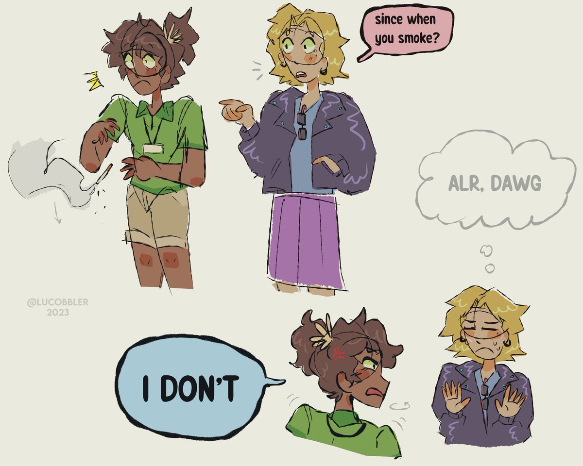 I don't think I've ever seen fanarts of Anne smoking before? so I did these doodles bc of fun
-
#Amphibia #AnneBoonchuy #SashaWaybright #SashAnne