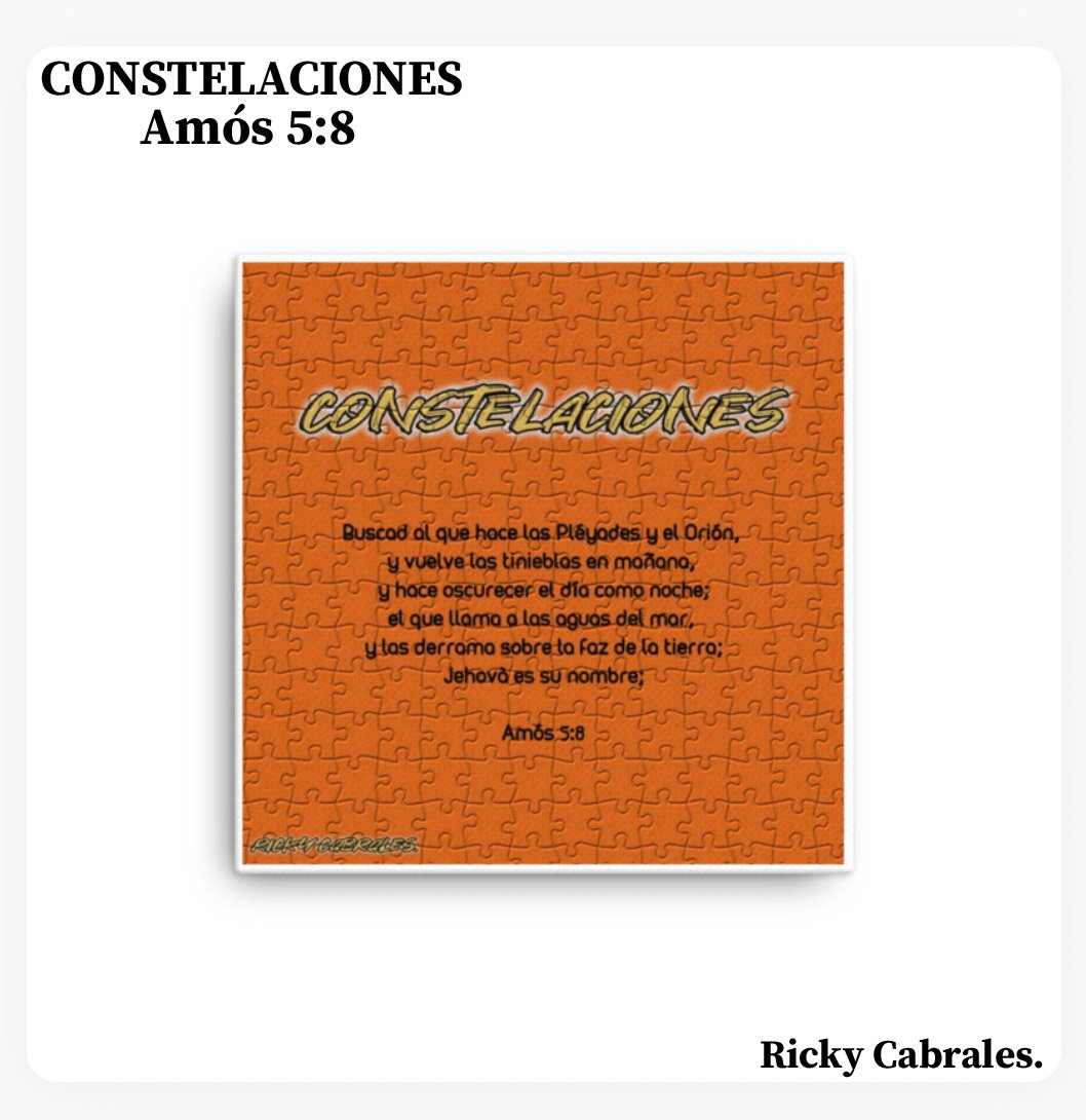 RickyCabrales's tweet photo. ¡Puzles! ➡️🧩⬅️
Available now
$8.76 dlls. 

#Puzles #Design #YoungWithPurpose #June #intelligent #Monday #Constelations #Music #NewSingle #Merchandise #HolyBible https://t.co/ujELtmGyTY