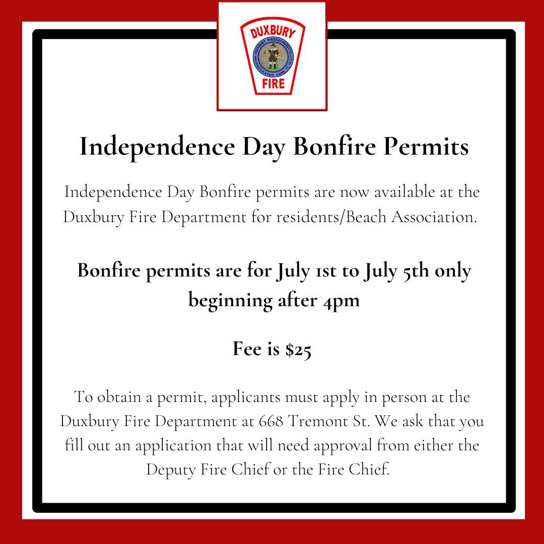Duxbury Fire PIO on Twitter "The 4th of July is right around the
