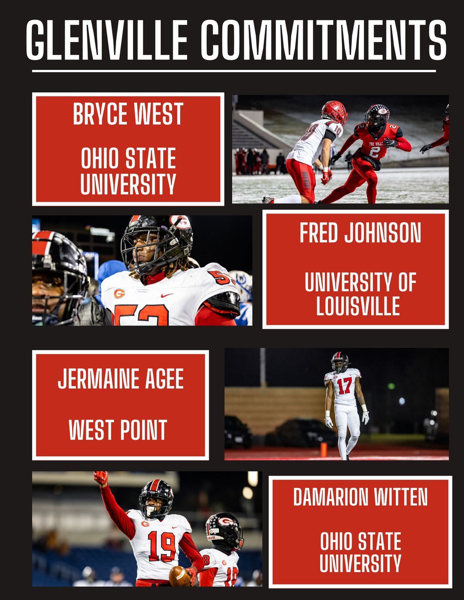 It was a busy weekend for four @TarblooderFB players They committed to the schools they will play college football for in the fall of '24. Bryce West - Ohio State University Fred Johnson - University of Louisville Jermaine Agee - West Point Damarion Witten - Ohio State University