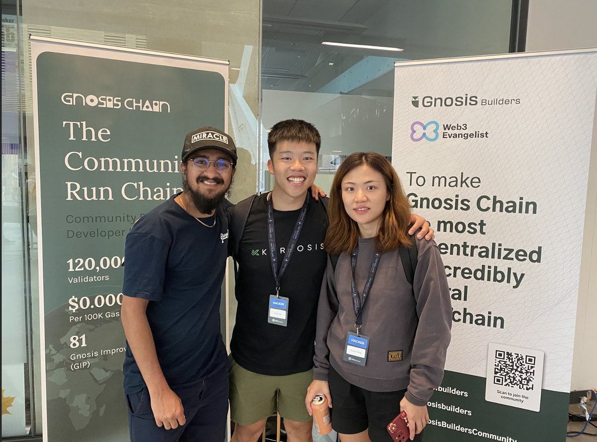 Meet our @ethglobal Waterloo winners 🏆 🇨🇦

Drumroll please🥁

Best use of <a href="/gnosischain/">Gnosis Chain</a> 🦉
🥇 $6,000 - zBay
🥈 $5,000 - Roll a Mate
🥉 $2,000 - RepuScore

Best AI project
🤖 $3,000 - a(i)udit
🤖 $2,000 - SmileDAO

Best project on @Safe
🔐 $2,000 - Polyguard