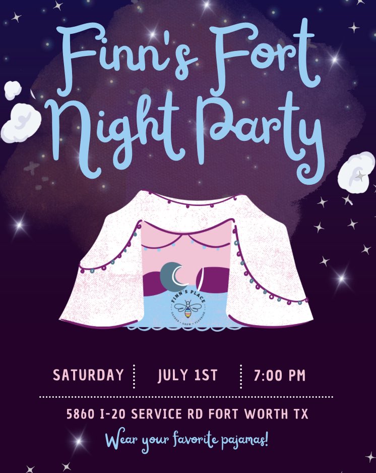 Saturday July 1st is our second Fort Night Party! Come wearing your favorite pajamas and be ready for an amazing night. We will have food, drinks and will be watching a couple movies. Hope to see you there!