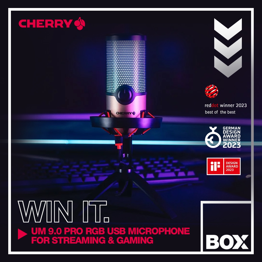 #giveaway time 🎉 #win a Cherry UM 9.0 PRO RGB Microphone 🍒 

Here's how:

◼ Like + Retweet this post⁠
◼ Follow @box.co.uk + <a href="/org_cherry/">CHERRY ORIGINAL</a>
◼ Tell us what game you'll be streaming with this mic 

T&amp;Cs apply. Winner will be selected 3/7/2023. UK residents only.