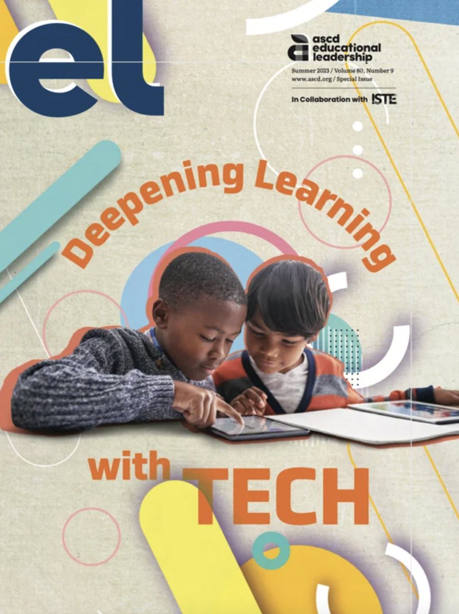 ASCD's tweet image. The summer issue of @ELmagazine is now online! This special all-digital issue, a first-of-its-kind collaboration between @ASCD &amp;amp; @ISTEofficial, is FREE to access. 

Download the PDF &amp;amp; share it with your colleagues: bit.ly/3Jweggu

#edchat #edtech #K12 #satchat #cpchat