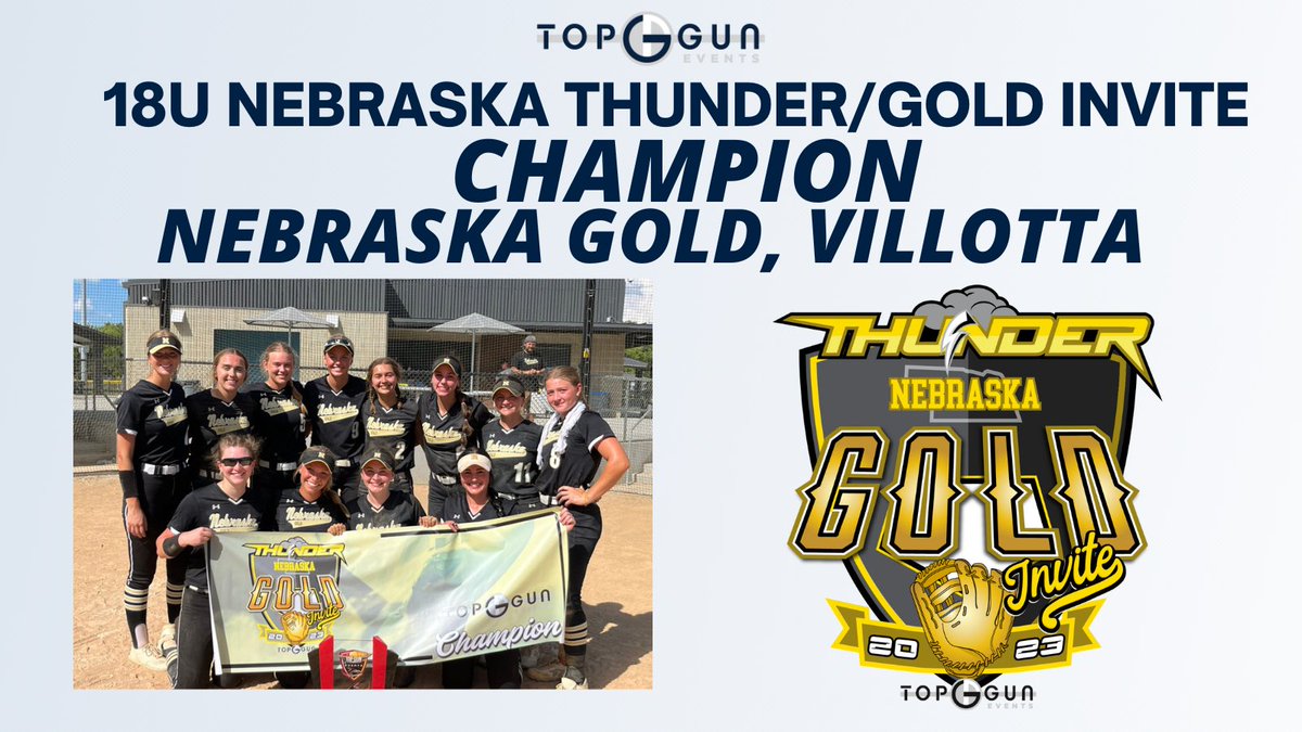 TopGunEvents's tweet photo. Congrats to the champions of the 18U Nebraska Thunder/Gold Invite, Nebraska Gold Villotta! @NEGoldVillotta 

@UFAThunder https://t.co/bjGVMmd8n6