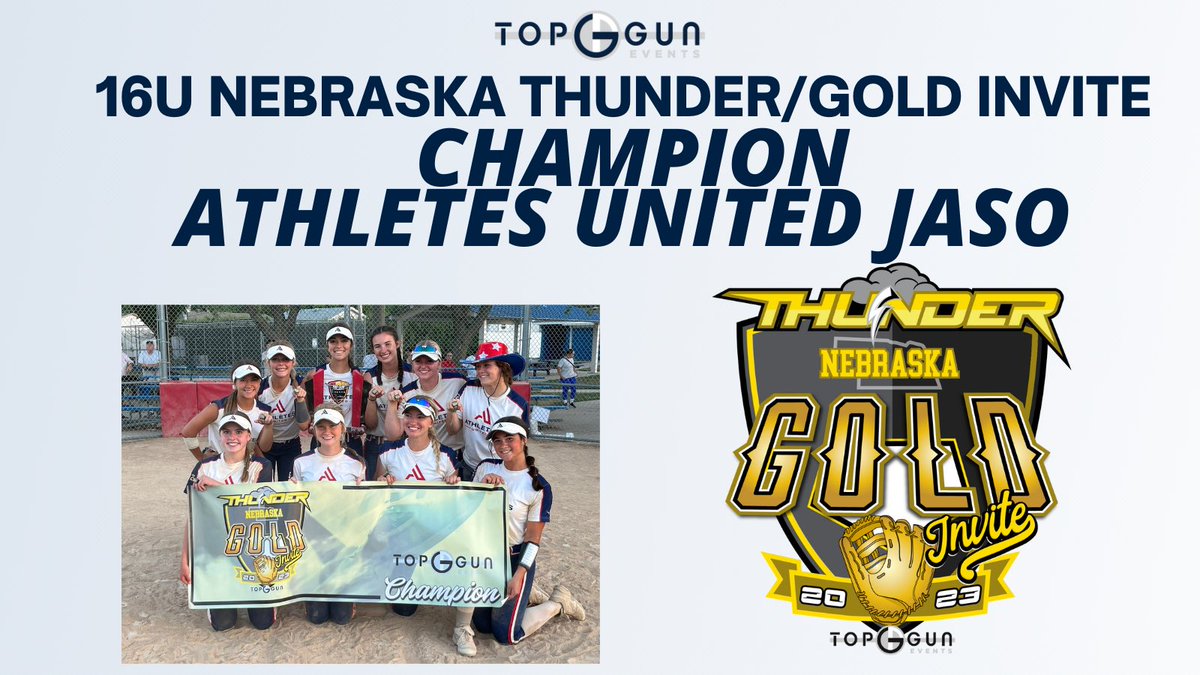 Congrats to the 16U Nebraska Thunder/Gold Invite Champion, Athletes United Jaso! @AUFastpitch16U 

 <a href="/UFAThunder/">Nebraska Thunder</a>