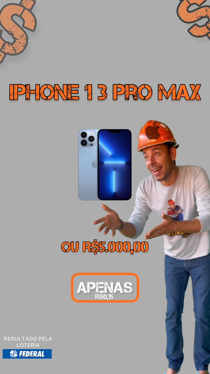 Galera, tem essa rifa do Meia Cuie, onde você por apenas 0.15 concorre a um IPhone 13 Pro Max ou R$ 5.000.00 no pix. O sorteio acontecerá pela loteria federal.
Clica no link e compre quantas quiser! Quanto mais comprar, mais chances de ganha!

rifei.com.br/meiacuieiphone…