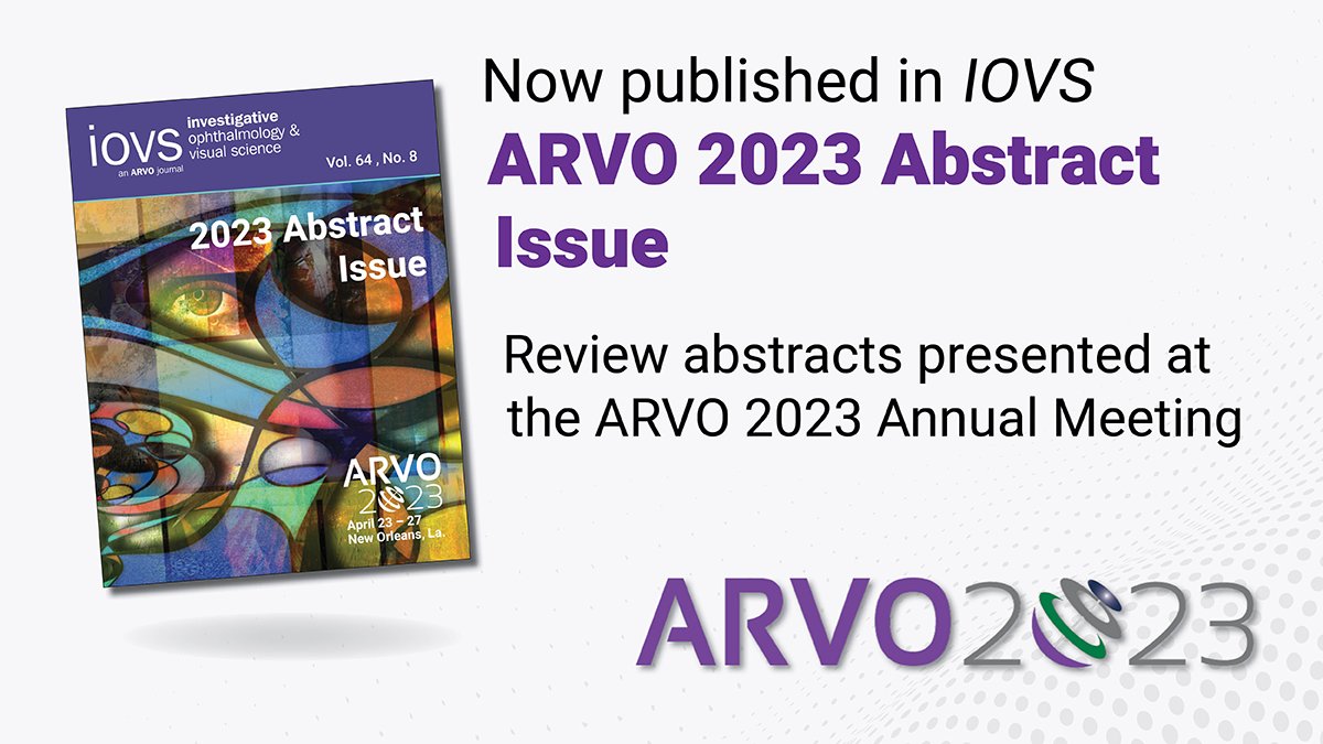 Just published! Access abstracts from #ARVO2023 in <a href="/ARVOiovs/">IOVS Journal</a>. View now: bit.ly/3Nioa6o 
<a href="/ARVOinfo/">ARVO</a> #ARVOjournals #visionresearch #ophthalmology