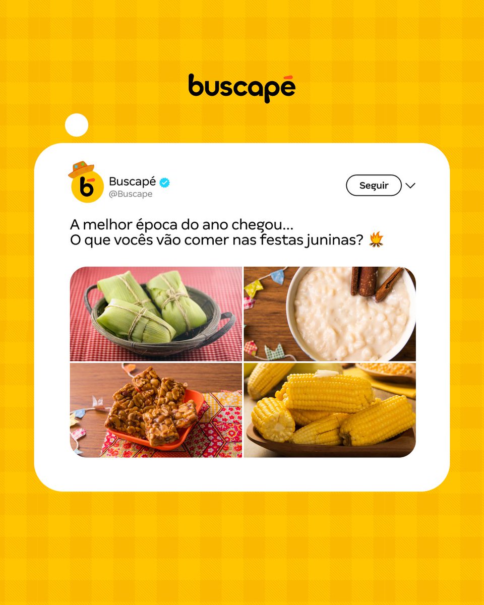 Buscape's tweet photo. A única coisa melhor que comida de festa junina é economizar tempo e dinheiro no Buscapé! 🤠🌾

Conta aqui nos comentários qual é o seu prato preferido! 🤔

#daumbusca #buscape #festajunina #comidatipica #comidafestajunina https://t.co/WtH0CKrz9a