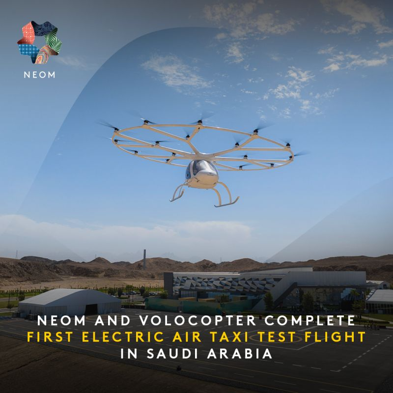 mj_mossa's tweet photo. NEOM and Volocopter GmbH have successfully completed a series of air taxi test flights, marking the first eVTOL flight in the Kingdom of Saudi Arabia.

Learn more: https://t.co/uAueyKKiRq

#NEOM #Volocopter https://t.co/R5nPyyVrmb
