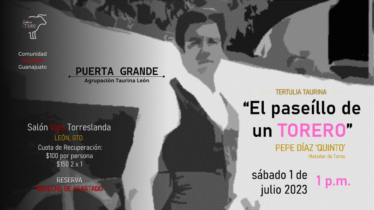 PUERTA GRANDE
Agrupación Taurina León Guanajuato
#TertuliaTaurina 🔎