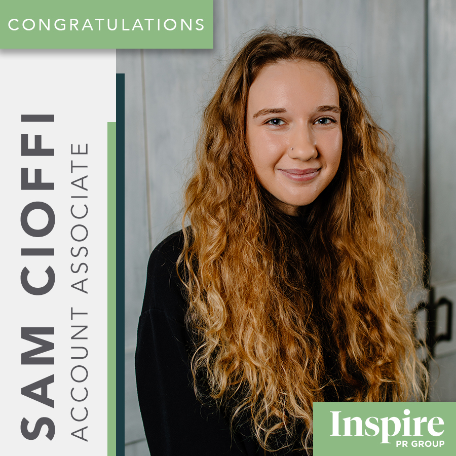 Congrats Sam Cioffi, who has been promoted to Account Associate! Sam's great work, like her stellar writing + editing skills, are appreciated by our team and clients. It has been exciting to watch Sam grow since she joined Inspire 1 year ago this month! inspireprgroup.com/about/team/sam…