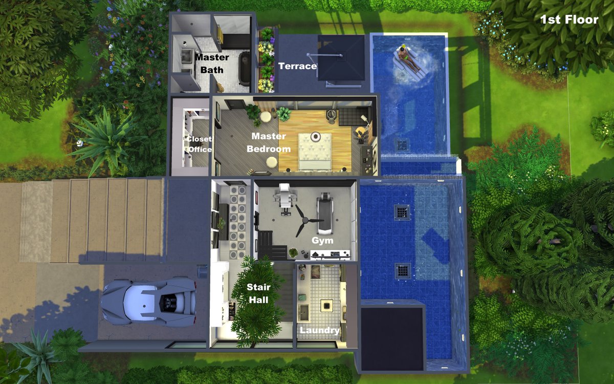 asimialex's tweet photo. Floorpans of 5 Ridgeline Drive are here! It has 2 pools on different levels that are connected with a waterfall. Master suite, gym & laundry on the lower level
Kid's room on the upper level
#TheSims #TheSims4 #ShowUsYourBuilds #HOTSC @TheSims @TheSimmersSquad #SimsCreatorsCom https://t.co/3AY2NCKuXu