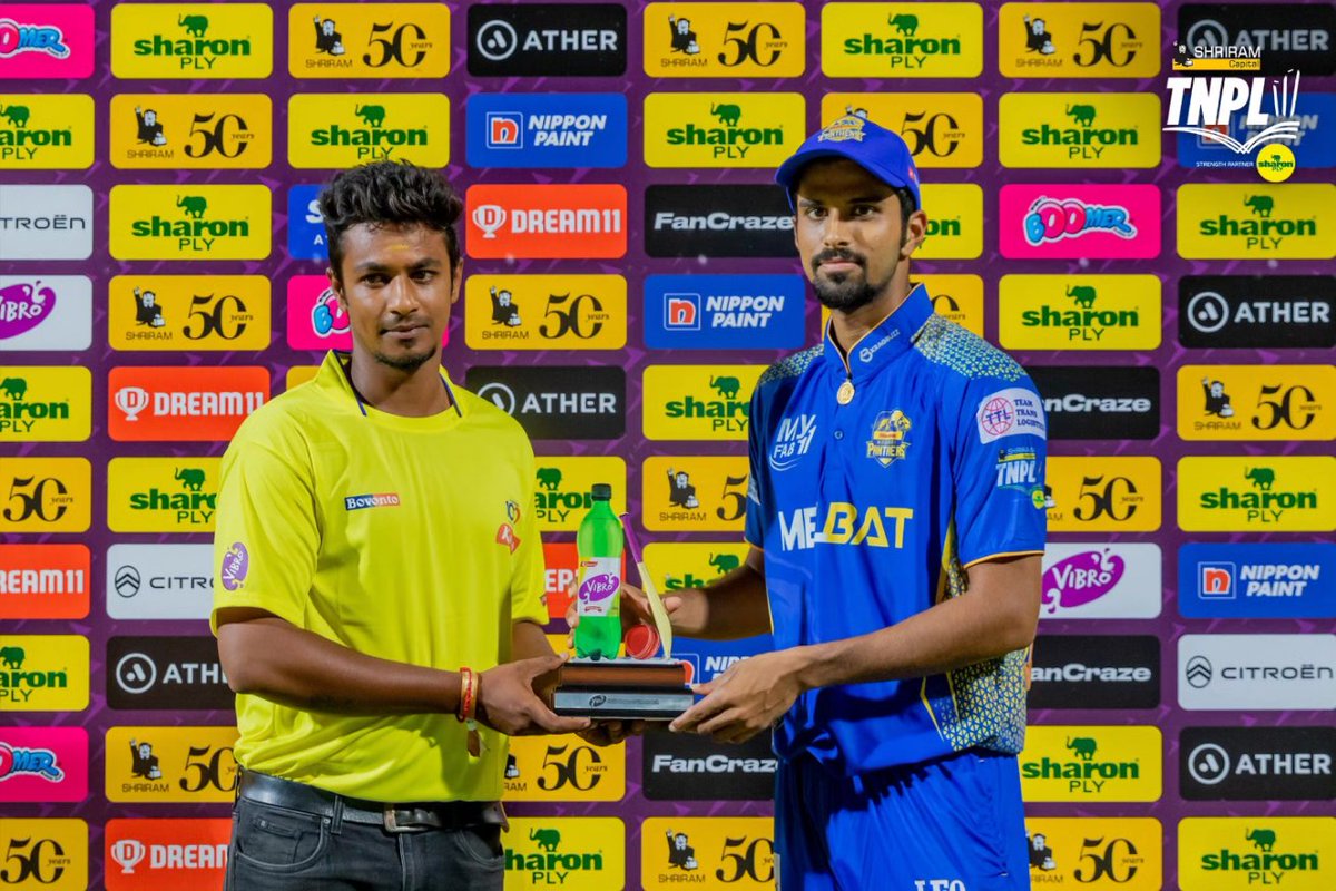 TNPremierLeague's tweet photo. ⭐ performers of the match!🥳
#TNPL2023🏏
#csgvssmp
#TNPLonstarsports
#TNPLonfancode
#NammaAatamAarambam💥
#NammaOoruNammaGethu💪🏼 https://t.co/ESZFBQzhwI